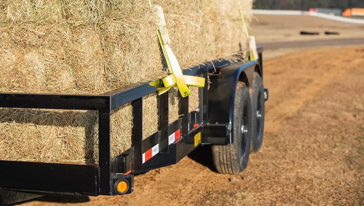 Steel utility trailer highlighting cost value and rugged construction for heavy-duty hauling